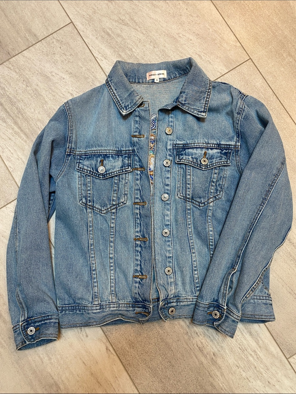 Sunset + Spring Floral Explosion Jean Jacket - Picture 4 of 6